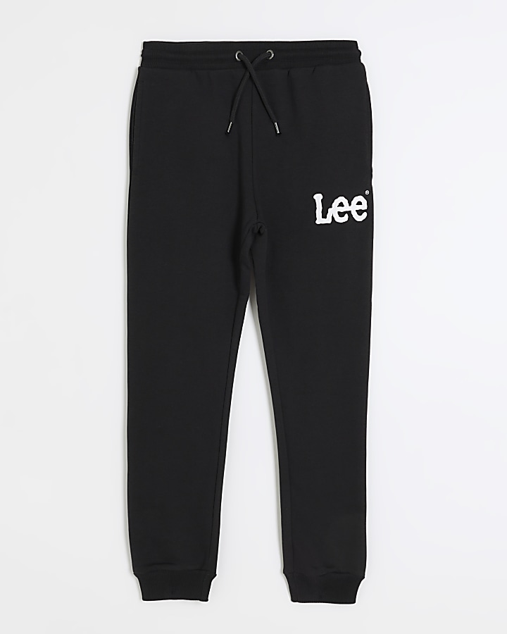 Boys black Lee cuffed Joggers