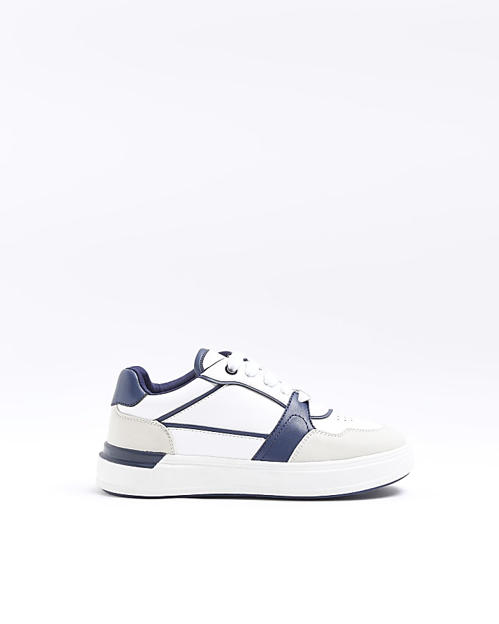 Boys white panelled trainers