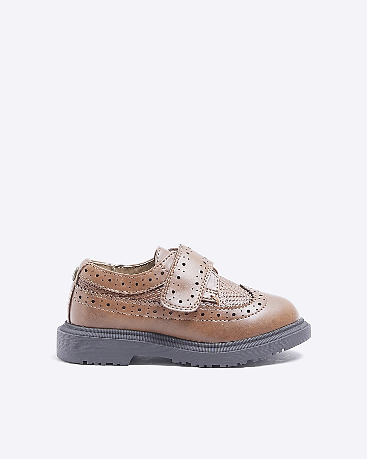 Mini boys brown brogue shoes