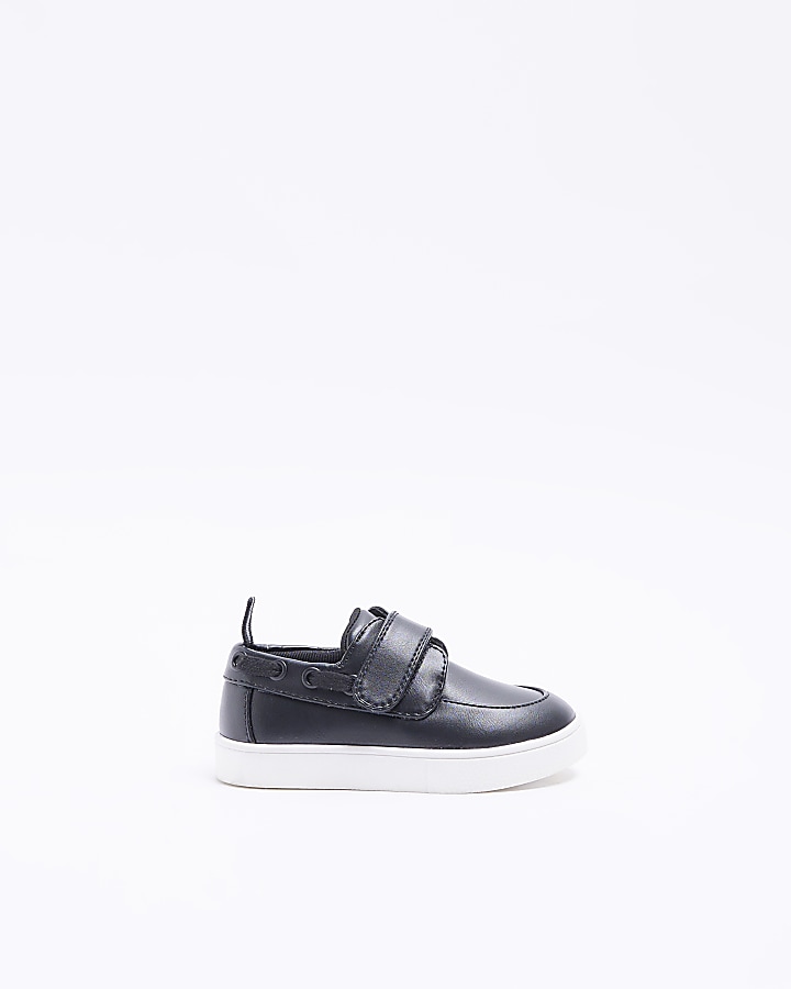 Mini Boys Black Velcro Hybrid Boat Shoes | River Island