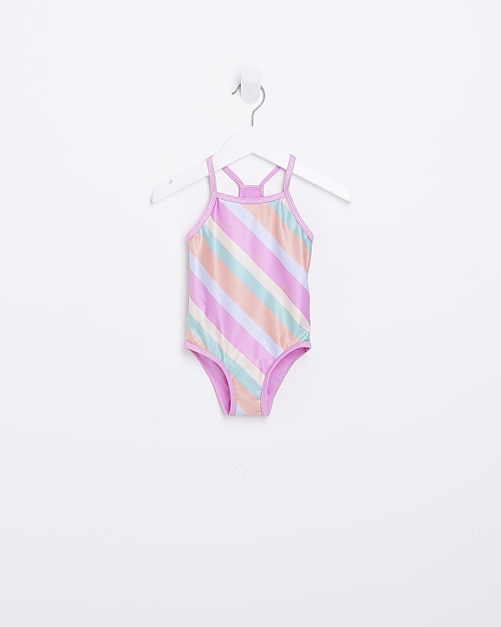 Mini Girls Rainbow Stripe Swimsuit