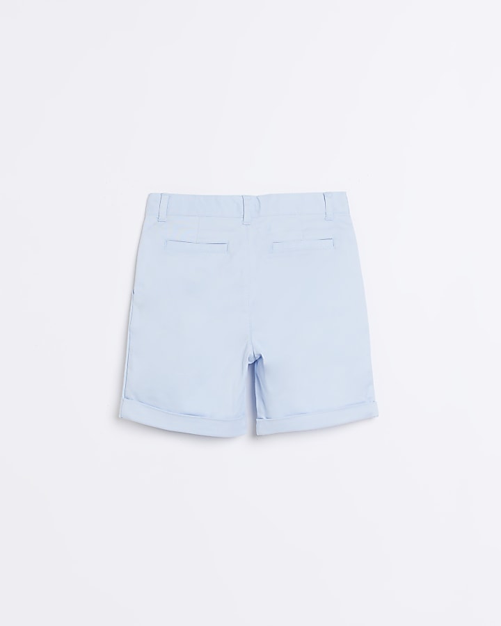 Boys blue Stretch Chino Shorts | River Island