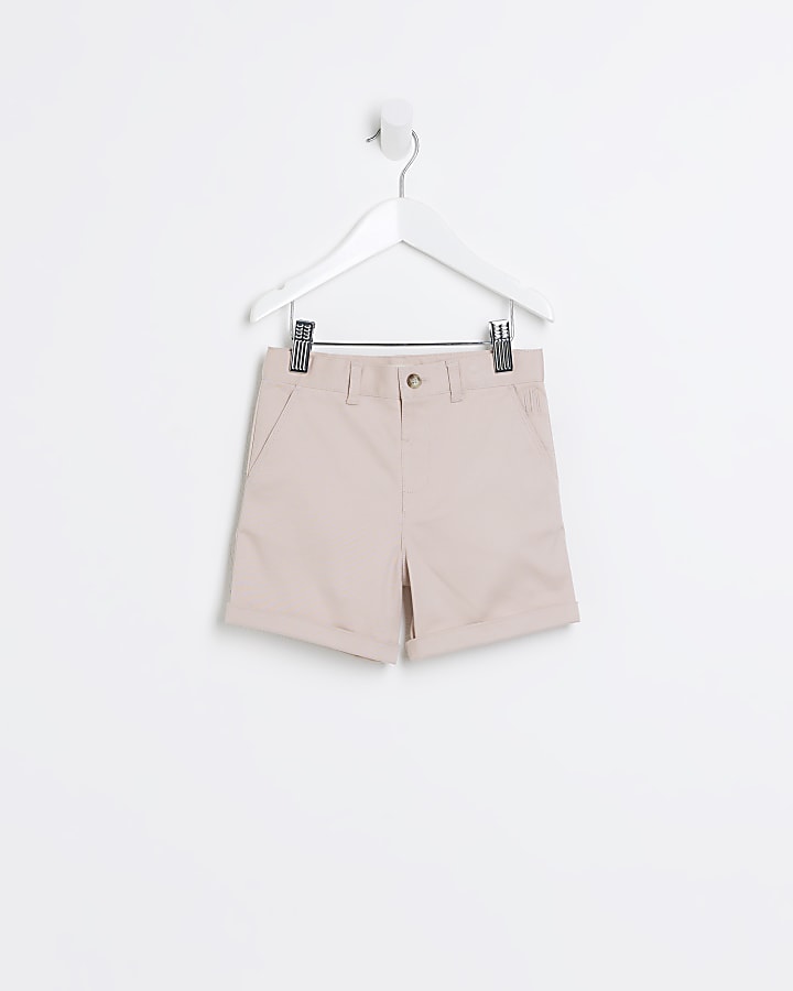 Mini boys pink stretch chino shorts