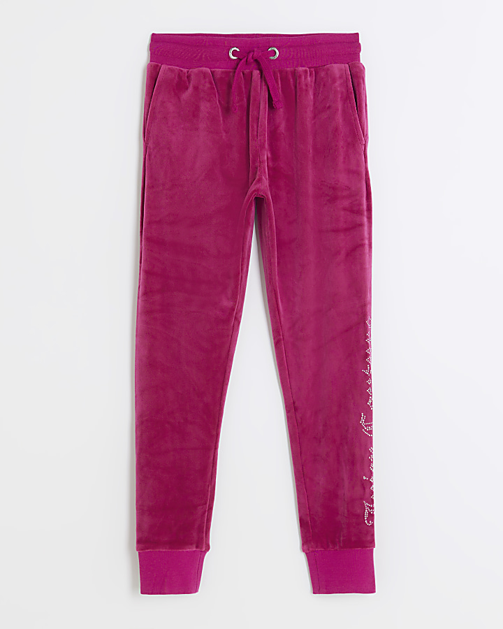 Girls pink Juicy Couture Diamante Joggers