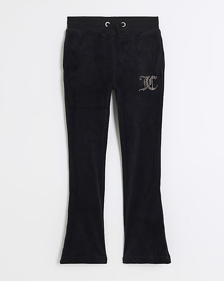 Girls black Juicy Couture bootcut joggers River Island