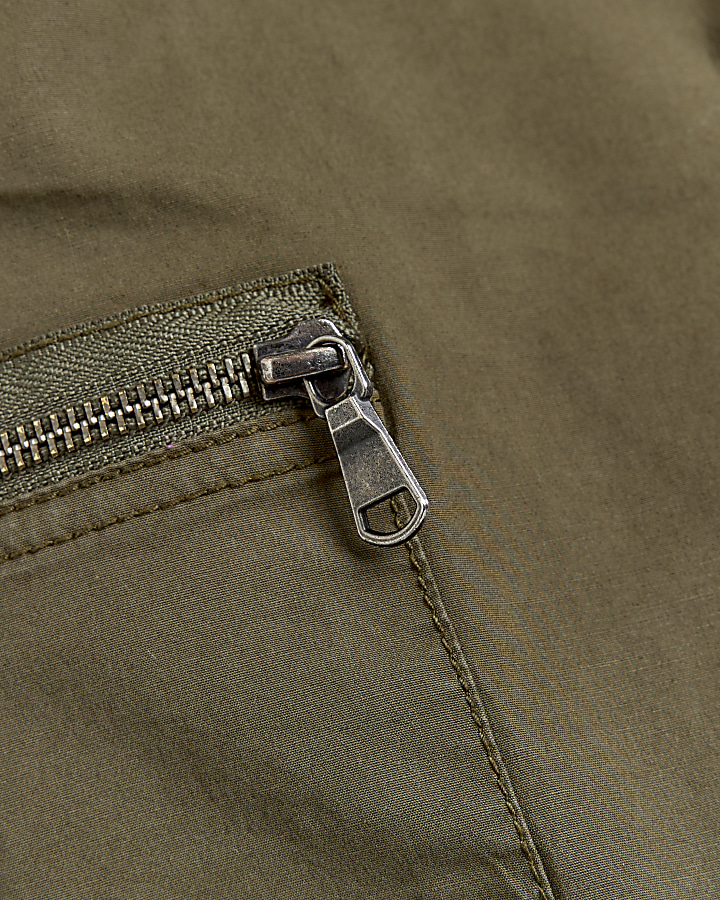 Khaki Cargo Zip Pocket Trousers