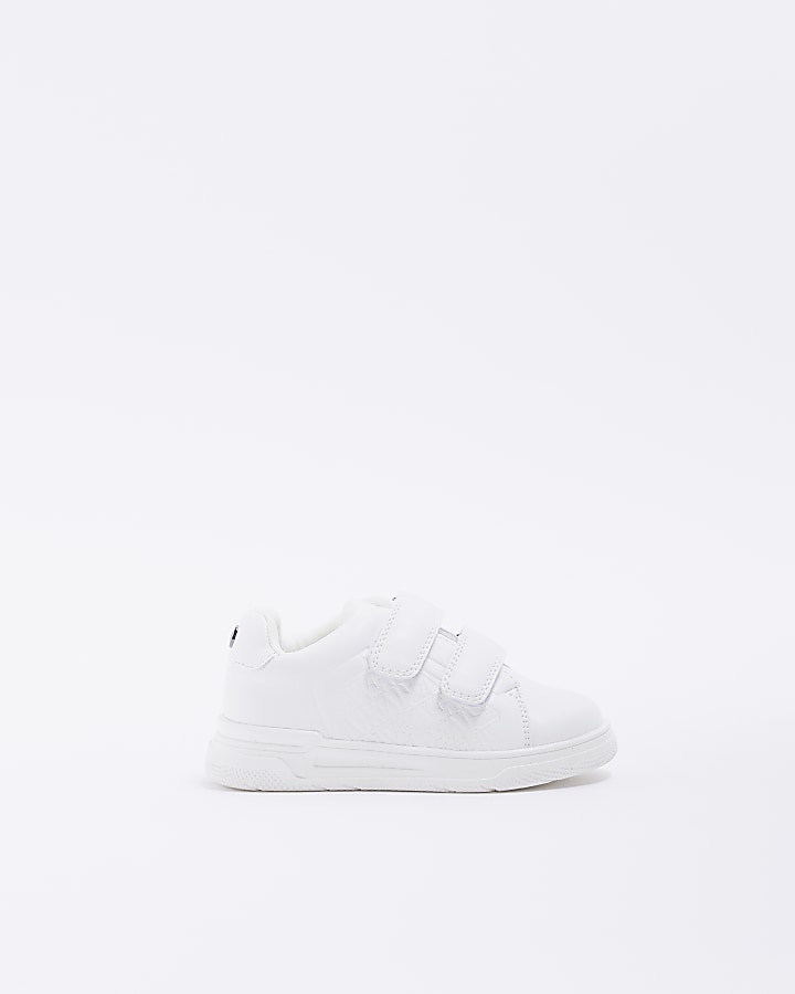 Boys white velcro store trainers