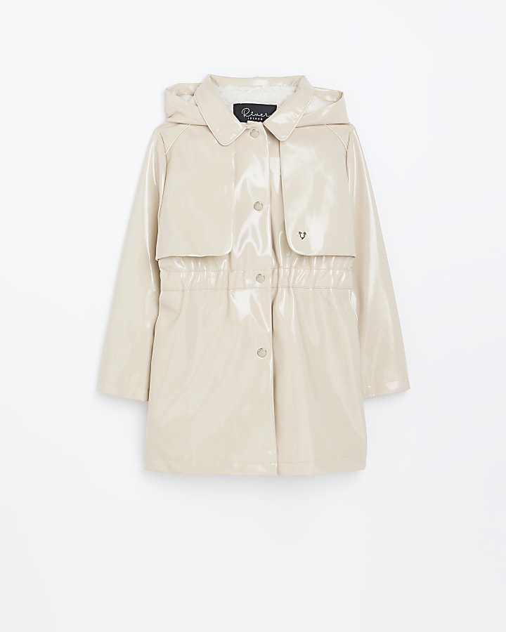 Girls hooded trench clearance coat