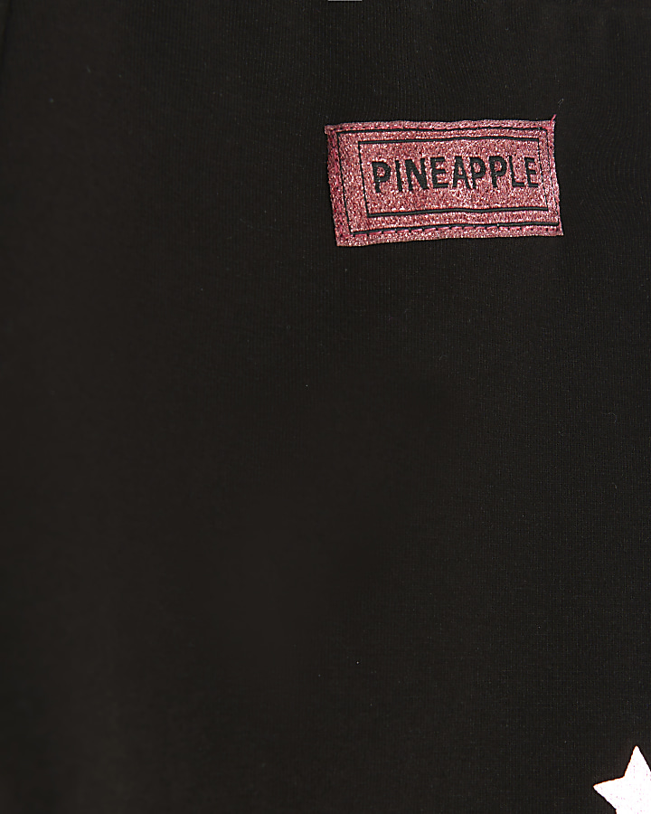Girls black Pineapple star leggings