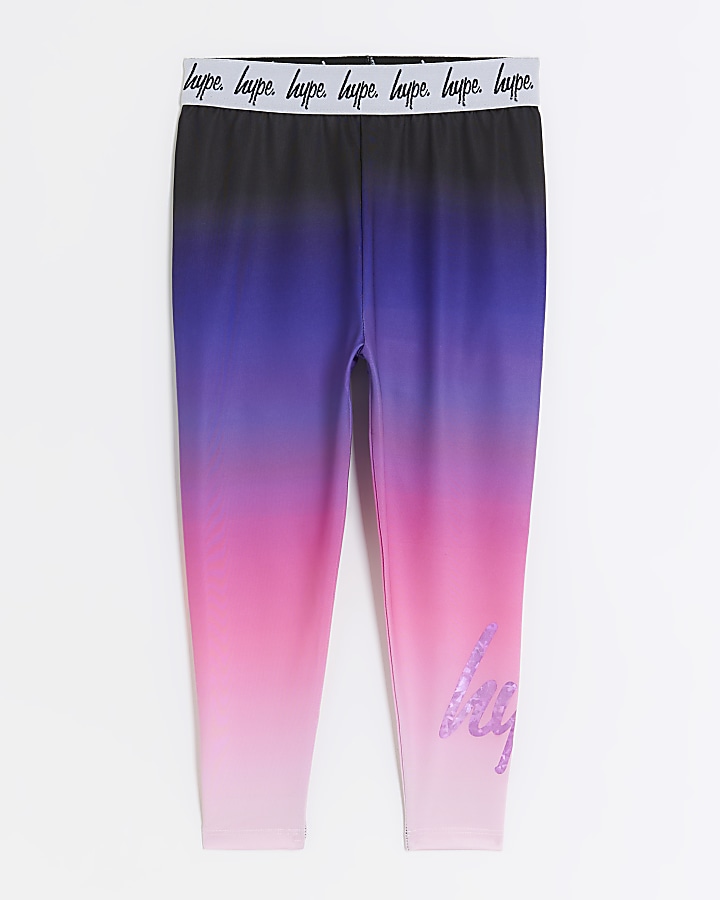 Girls pink Hype ombre leggings