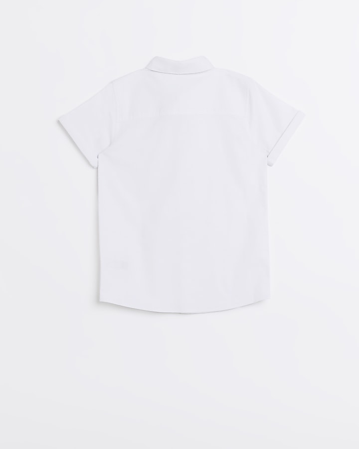 Boys White Short Sleeve Oxford Shirt | River Island
