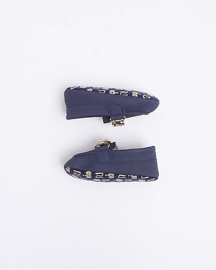Baby Boys Blue Suedette Loafers