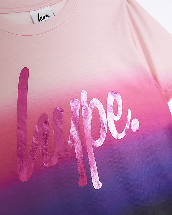 Girls purple Hype ombre t-shirt