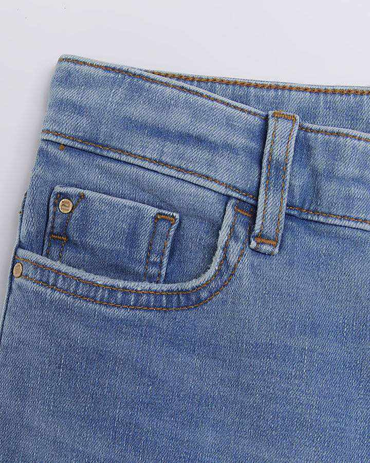 Girls Blue Denim Flared Jeans | River Island