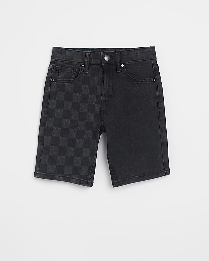 Black store checkered denim