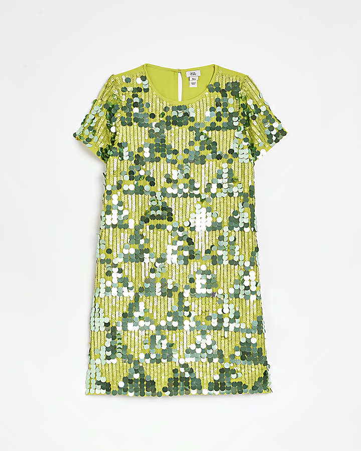 Girls green hotsell t shirt dress