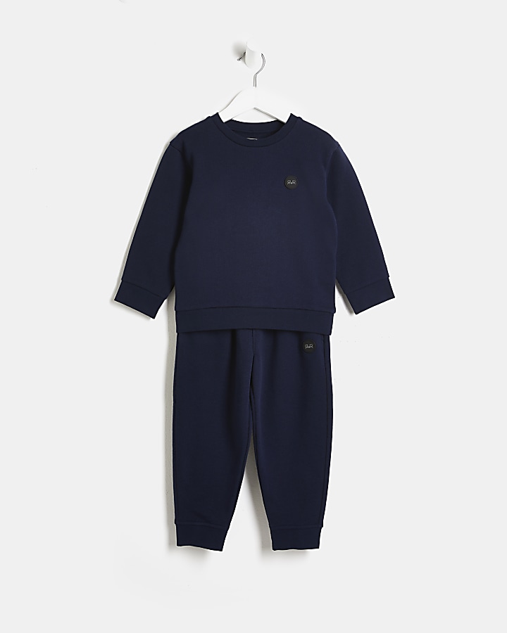 Mini Boys Navy Sweater and Jogger Set