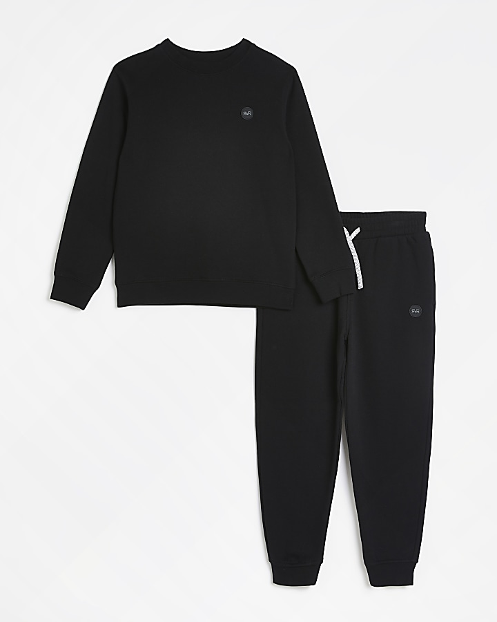 Boys Black Sweatshirt and Jogger Set