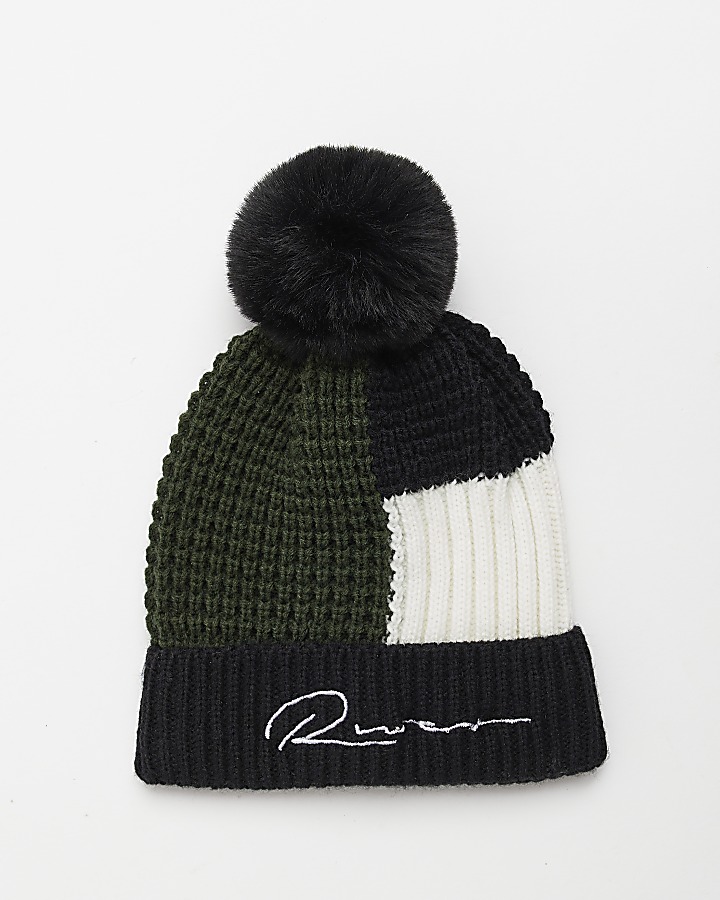 Boys black best sale bobble hat