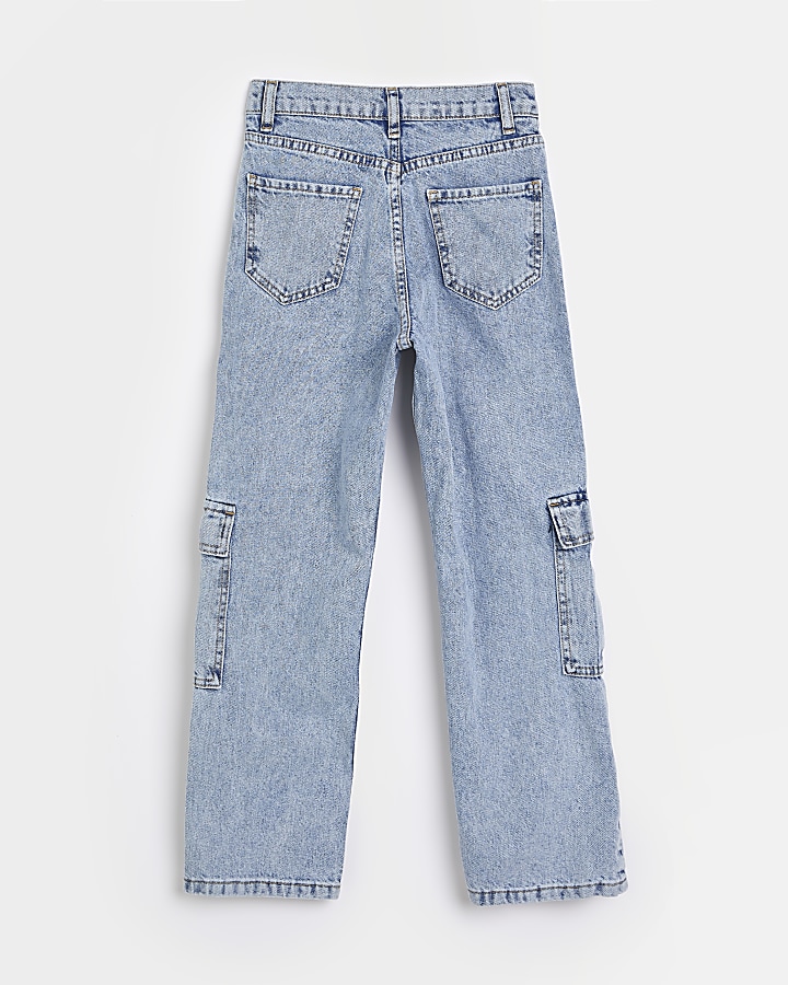 Girls Denim Cargo Straight jeans