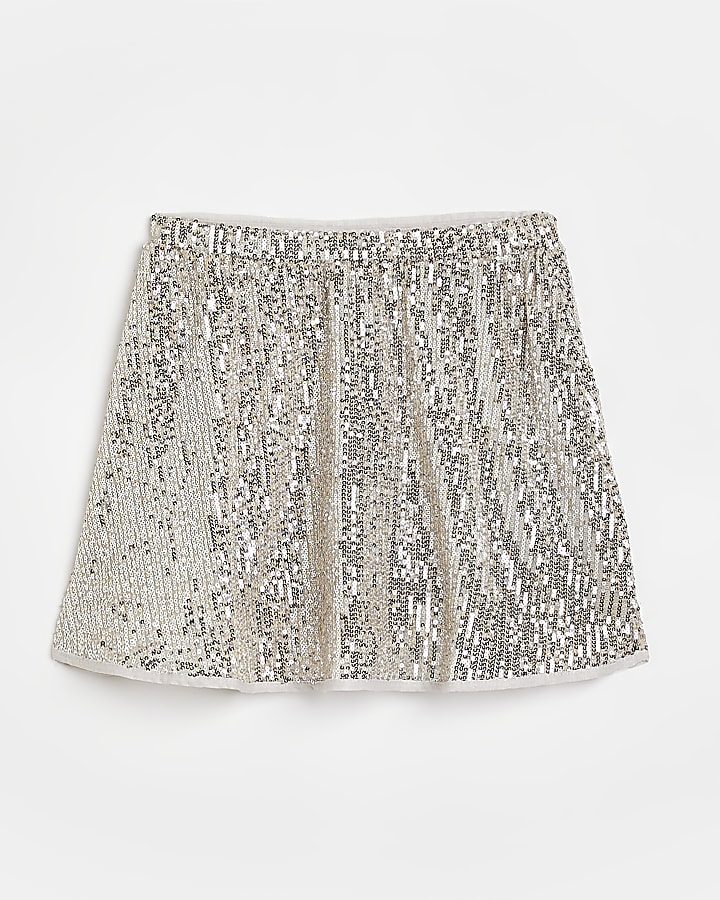 Silver skirt shop river island