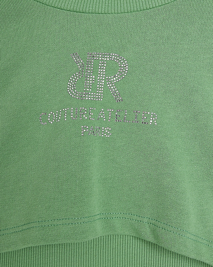 Girls Green 2 in 1 Embellished Sweatshirt
