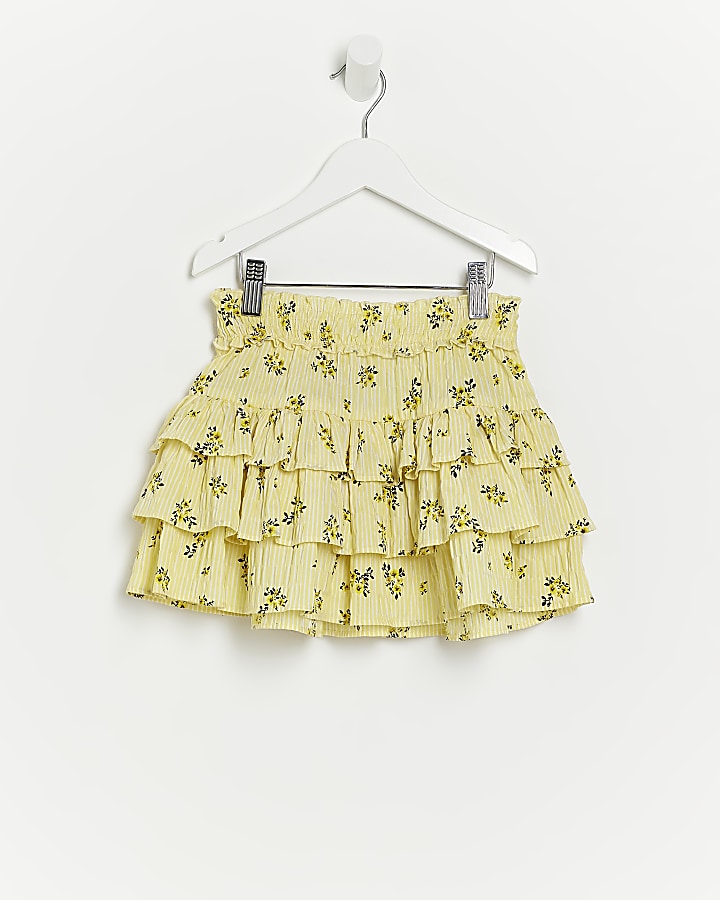 Mustard skirt river island sale