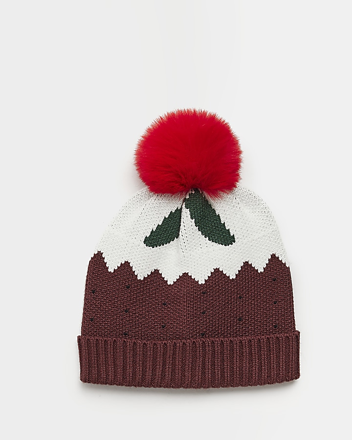 Baby brown Christmas Pudding Beanie Hat