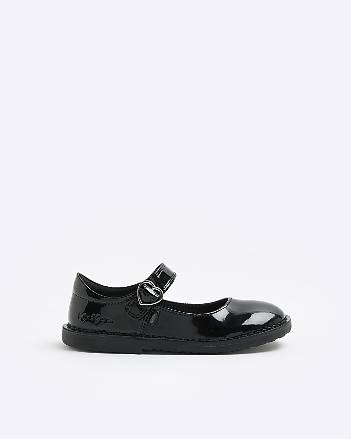 Girls black Kickers leather buckle shoes | River Island