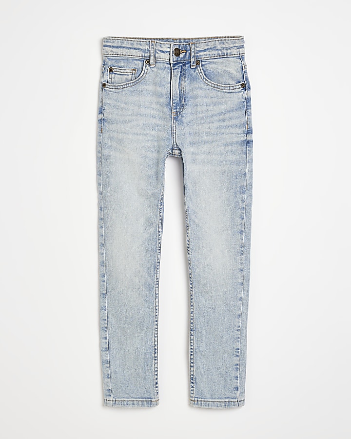 Boys Blue Light wash skinny jeans | River Island