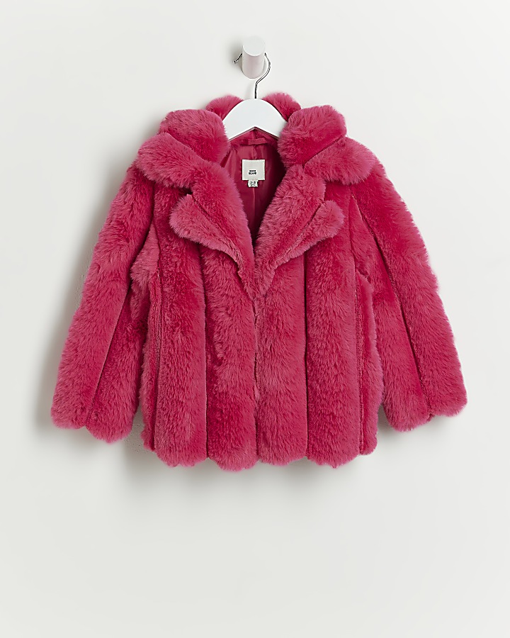 River island girls faux cheap fur jacket