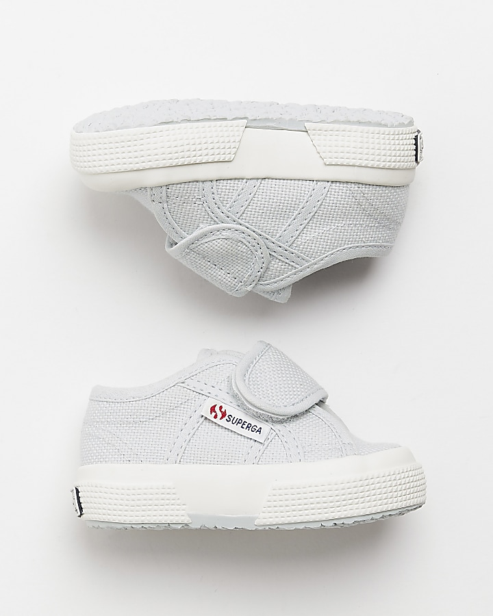 Baby Blue Superga velcro canvas Trainers