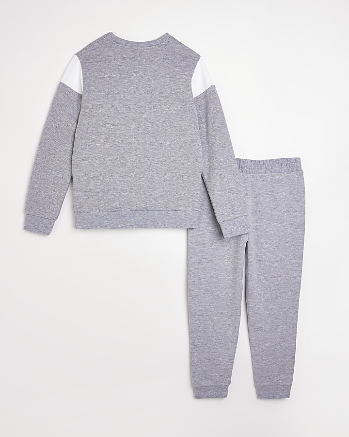 Boys grey River sweatshirt and joggers outfit