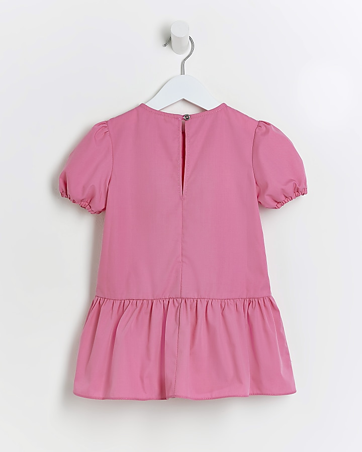 Mini girls Pink bow detail dress