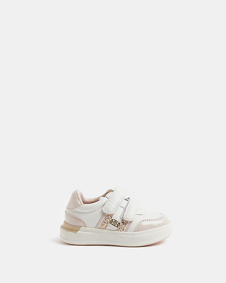 Girls white glitter trainers sale