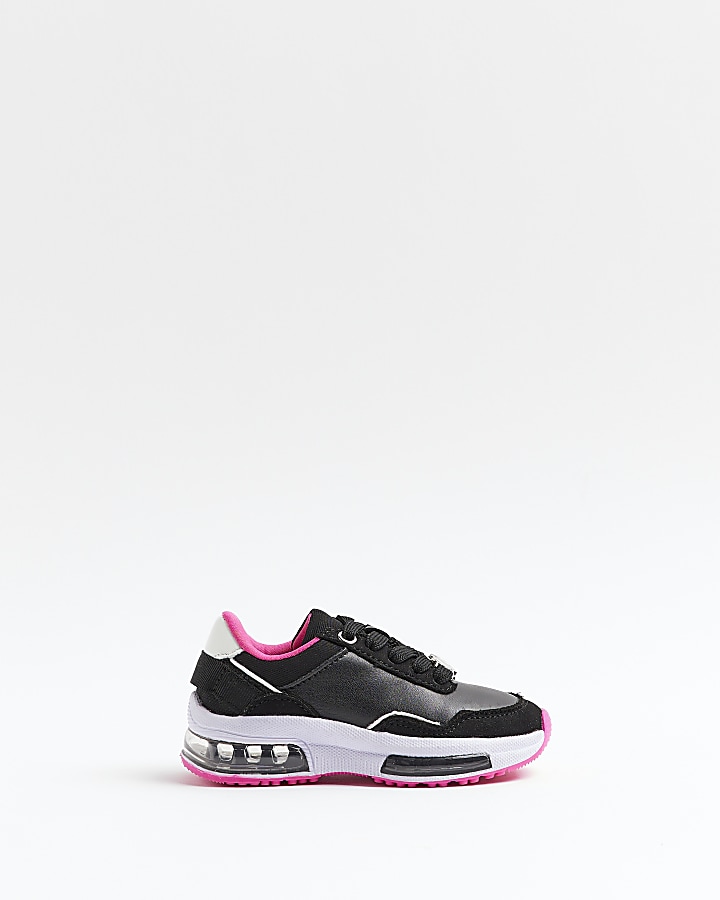 Mini Girls Black Bubble Heel Trainers