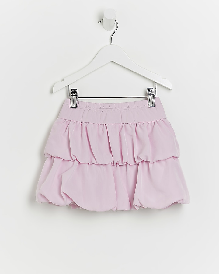 Mini girls pink puff ball skirt