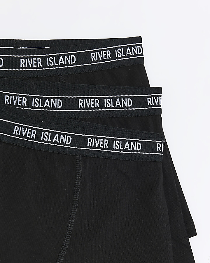 Boys black RI boxer shorts 5 pack River Island