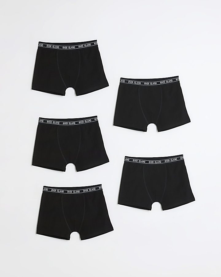 Boys black RI boxer shorts 5 pack