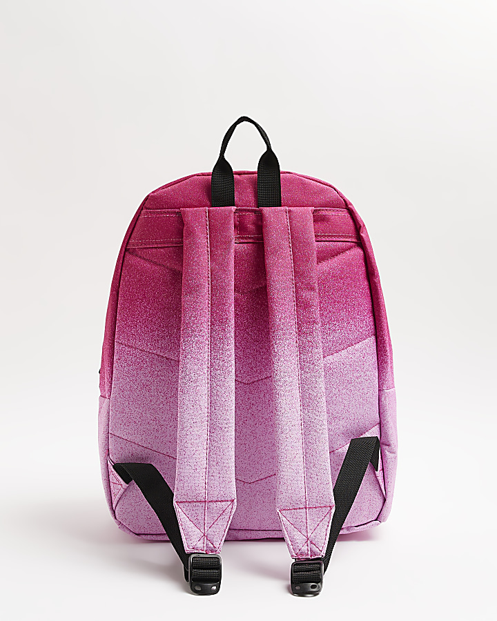 Girls pink hype glitter backpack