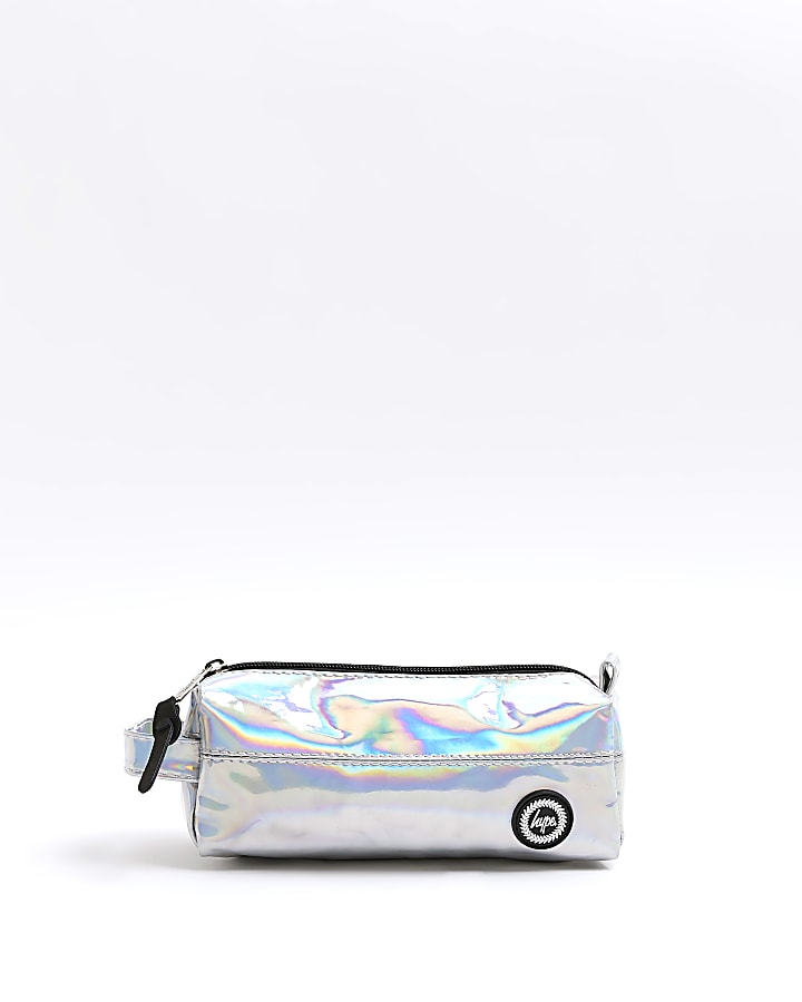 Silver hype holographic pencil case