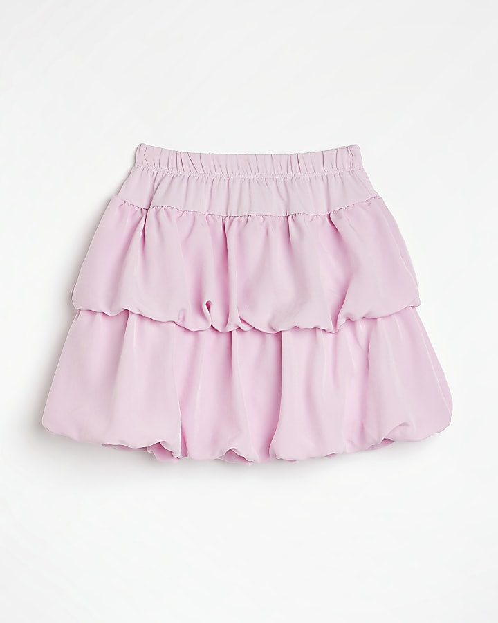 Girls pink puff ball skirt