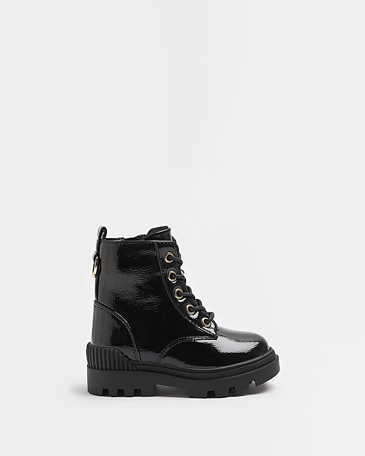 River island chunky patent hot sale boots