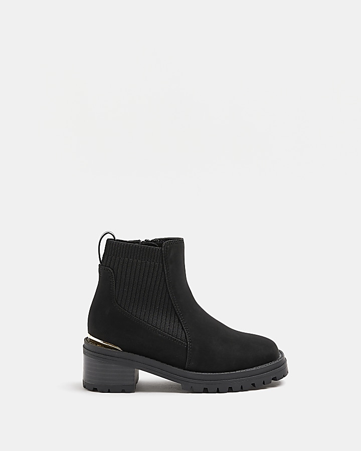 Girls black shop suede boots