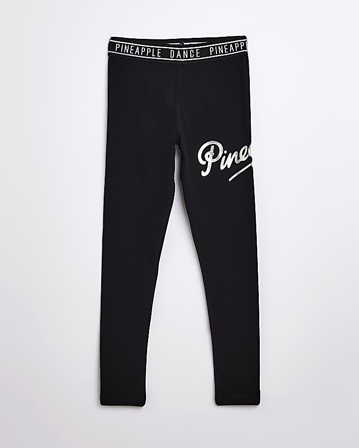 Buy Pineapple Girls Logo Leggings Black