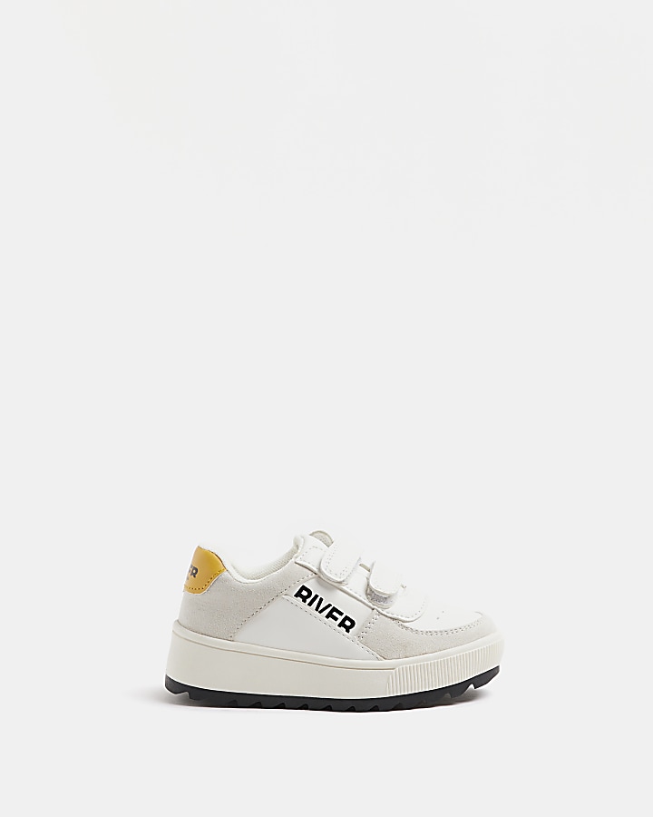 Kids white store velcro shoes