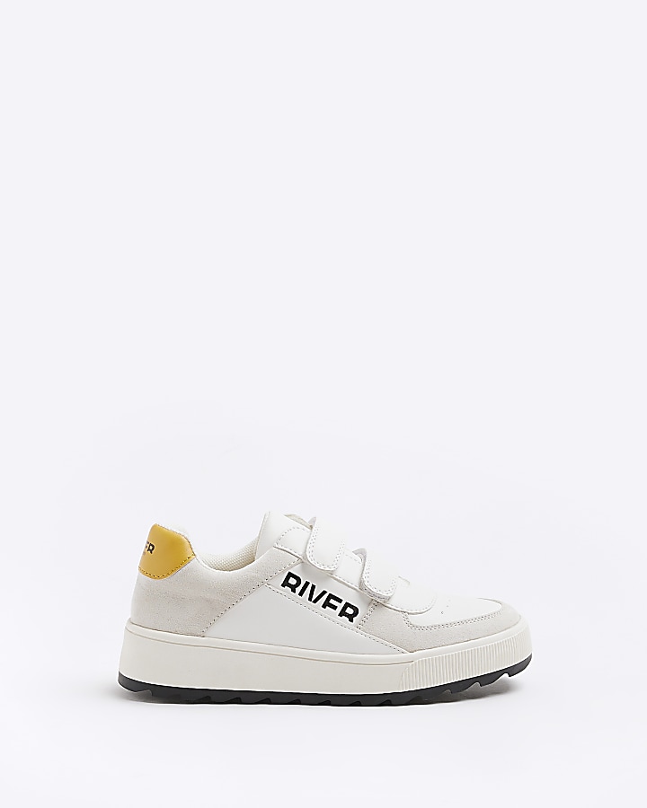 Boys White velcro trainers