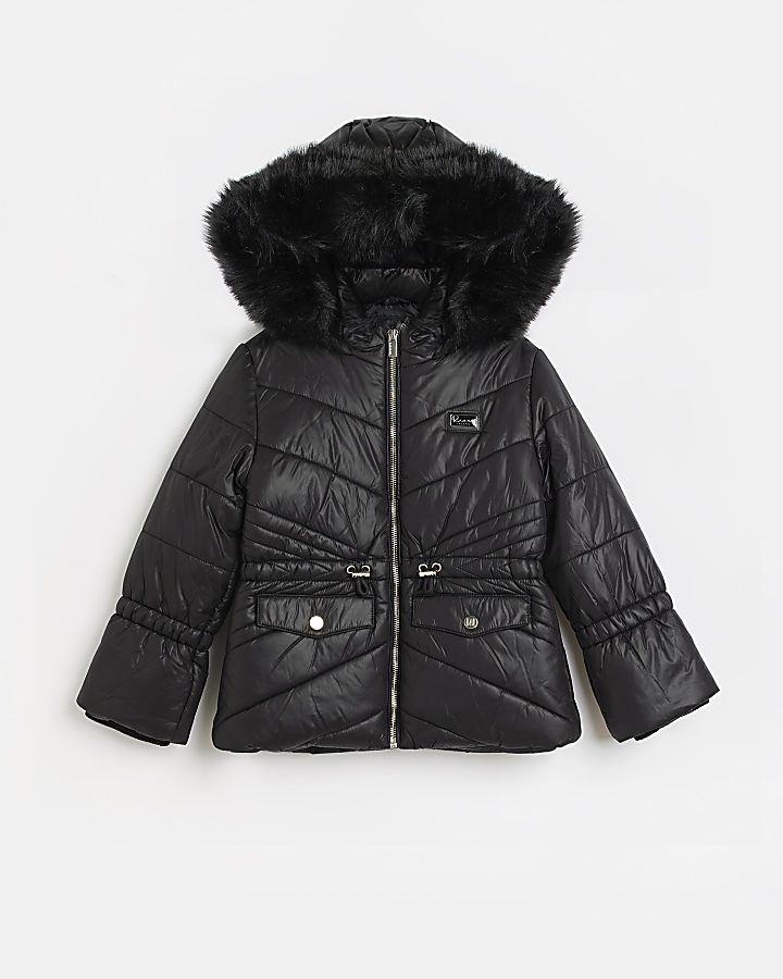 Girls black bubble store coat