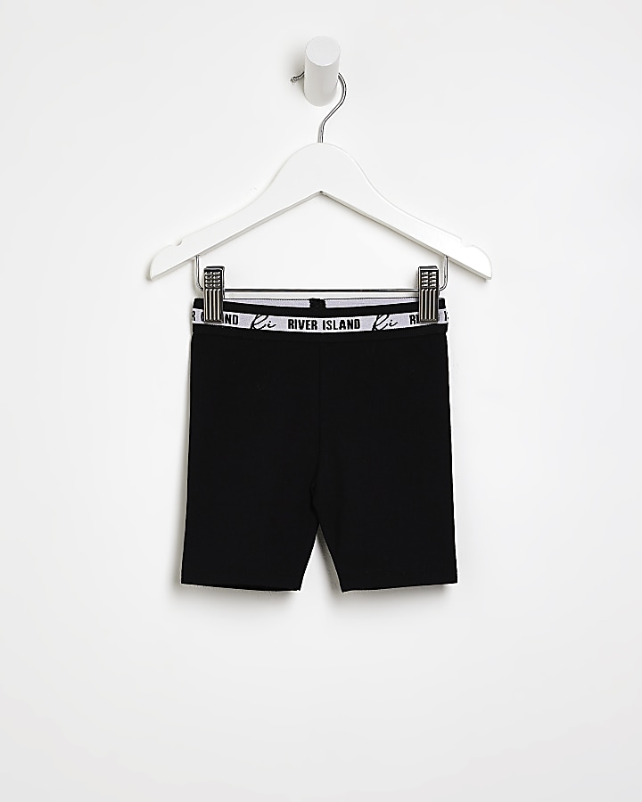 Mini girls black RI Cycling Shorts