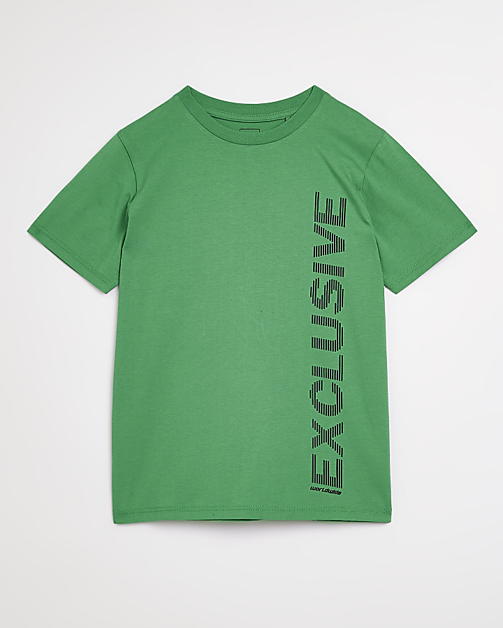 Boys green 'exclusive' t-shirt | River Island